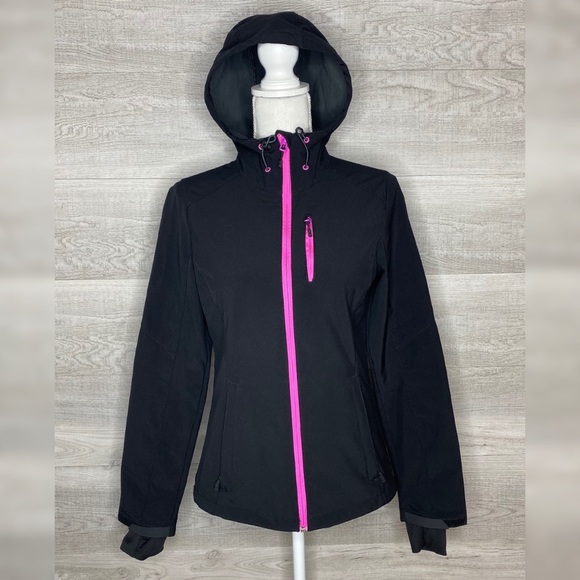 H&M Jackets & Blazers - Black & Pink Sport H&M Running Jacket Size 6